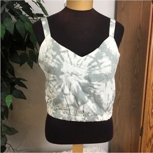 Lily Rose Smocked elastic waist crop top Woman Junior XL sage cream